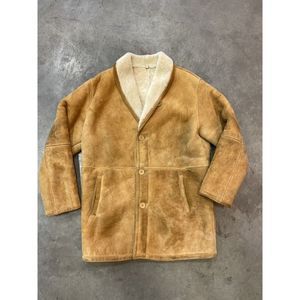 Vintage B-3 Leather Flight Bomber Jacket Made In‎ Italy Shearling Sheepskin 52